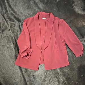 Like New 3/4 Sleeve Maroon Blazer